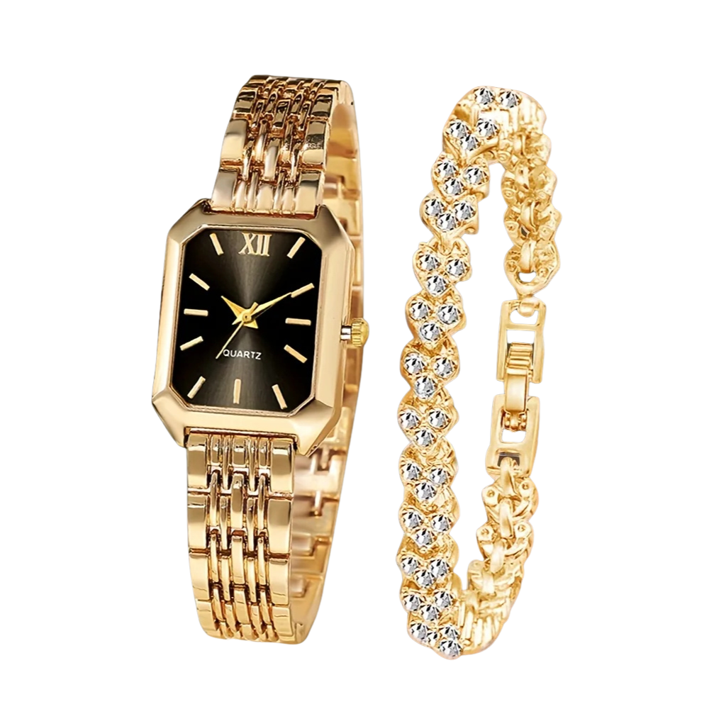 Coffret 2 Montres Femme Luxe - Élégance et Quartz
